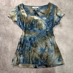 Whimsy Watercolor Embroidered Blouse